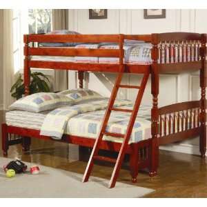   Coral Cherry Traditional Twin/Full Bunk Bed by Coaster