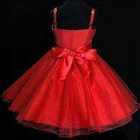 Red Communion Birthday Party Flower Girls Dress SZ 4 5T  