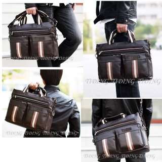   Boys Cowhide leather Business Briefcase Messenger Tote Bag  