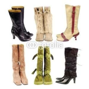 com Wallmonkeys Peel and Stick Wall Decals   Six Pair of Women Boots 