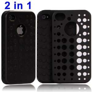   Silicone Inside + Black Hard Case for iPhone 4S / iPhone 4 Everything