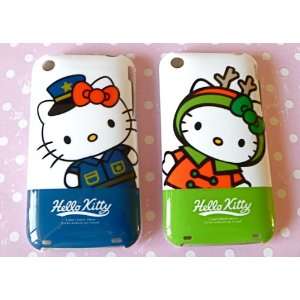 : Hello Kitty  set of 2 iPhone 3GS case  Policeman & Christmas Hello 