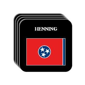  US State Flag   HENNING, Tennessee (TN) Set of 4 Mini 