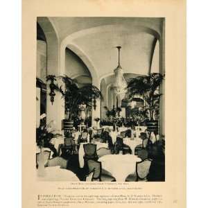  1913 Print Dining Room Lobby Hotel Vanderbilt New York 