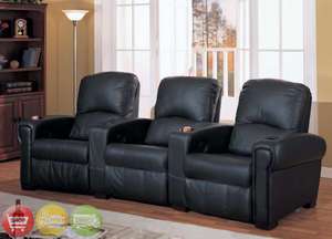 Home Theater Seating Black Bicast reclining Chairs New  