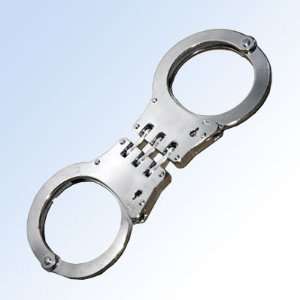   : Stainless Steel Double Locking Hinged Handcuffs: Sports & Outdoors
