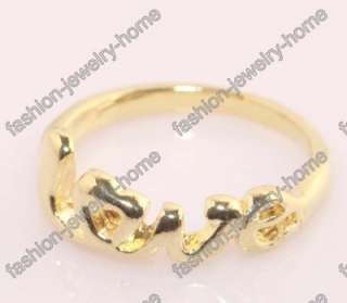 New Hot Fashion Exquisite Alloy Love Letters silver plated golden Ring 