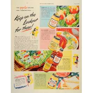 1945 Ad Kraft Salad Dressing Miracle Whip WWII Spread   Original Print 