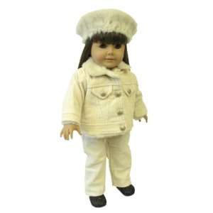  American Girl Doll Clothes 3pc Cream Cordoroy Outfit Toys 