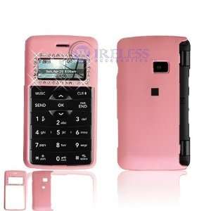  Pink RUBBER FEEL with White Diamonds Snap On Cover Hard 