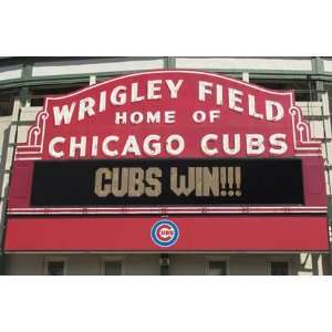 Wrigley Field Poster Cubs Win 