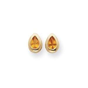  Gold plated November Birthstone Teardrop CZ Earrings 