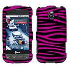 Titanium Hot Pink Zebra Protector Case LG Optimus T  