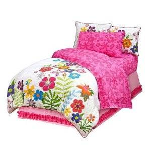  Pink & Black Daisy Dot Teen Twin Comforter Set (6 Piece 