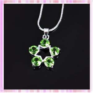 New HOT Metal Plated Silver Round Snake Necklace&wintersweet Green 