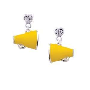  Small Yellow Megaphone Mini Heart Charm Earrings: Arts 