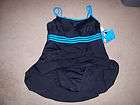 NEW Inches Away swim dress one piece skirt black sz 10  