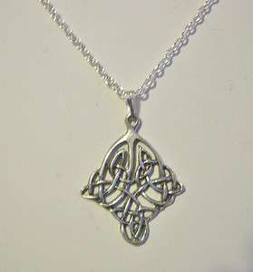 Unity ~ Eternal ~ Pewter Celtic Knot on Silver Plated Necklace ** FREE 