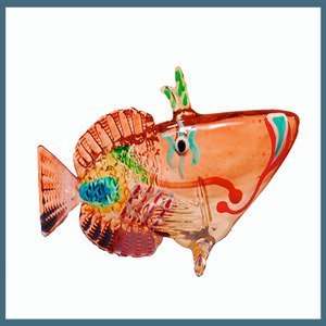  Hawaiian Glass Fish Figurine Humu Too