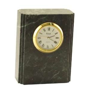  Natural Marble Desk Clock Gold bezel[985BK]: Home 