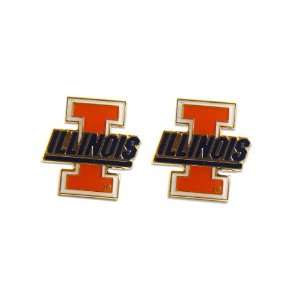  Illinois Fighting Illini Post Stud Logo Earring Set Ncaa 