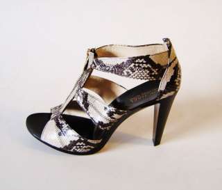 Michael Kors BERKLEY Ladies T Strap Natural Genuine Snake Heels Shoes 