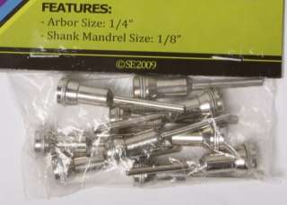 20 1/8 SHANK MANDRELS WITH 1/4ARBOR SCREW FITS DREMEL  