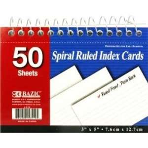   Ct. Spiral Bound Ruled White Index Cards Case Pack 36