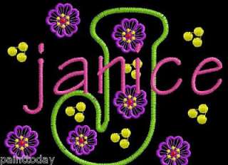 EMBROIDERY DESIGNS MONOGRAMS FONTS ALPHABET FLOWER FILL  