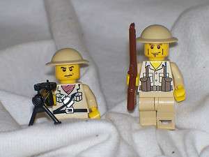 Lego 2 MINIFIG WW2 BRITISH MACHINE GUN CREW  
