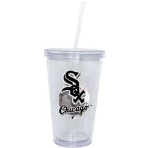  Chicago White Sox Double Wall Tumbler with Straw: Sports 