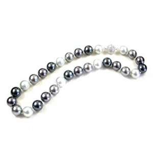  Luxurious 14mm Majorca Multi Color Shell Pearl Necklace 18 