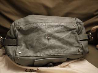 Authentic Chloe Mousse Pocket Paddington Satchel Blue Grey Handbag Bag 