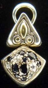 John Hardy 18K SS Kali Black Sapphire Diamond Earrings  