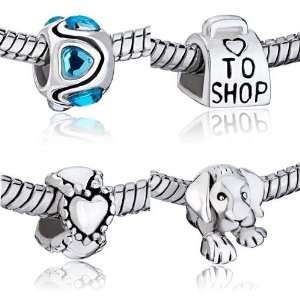 Pc 925 Sterling Silver Beads Charms Set Jewelry Fits Pandora Charm 