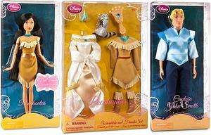   Princess Pocahontas with Wardrobe & Prince John Smith barbie Ken Dolls