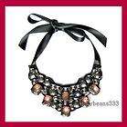New Handcrafted Pink Crystal Rhinestone Bib Necklace 58