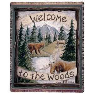  Welcome to the Woods Tapestry Throw