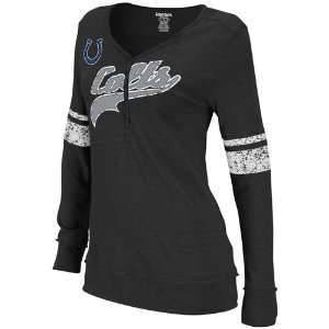   Colts Womens Tri Blend Long Sleeve Henley T Shirt