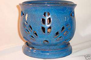 Large Decorative Ceramic Orchid Pot Blue  
