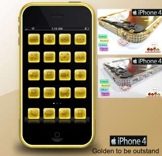iPhone 4G Housing Golden / Silver Diamond Middle Plate Luxury 