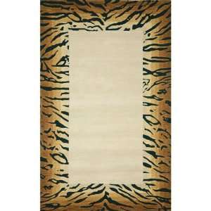  Liora Manne Seville Tiger Border Wool Rug  Brown   5  X 8 