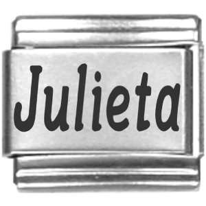  Julieta Laser Name Italian Charm Link Jewelry