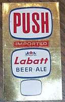 Vintage Imported Labatt Beer Ale Door Push Sticker Sign  