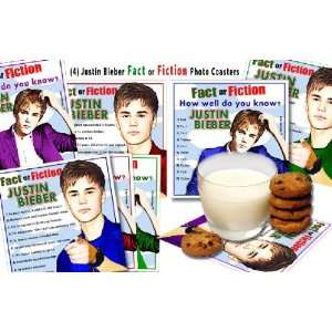  Justin Bieber Fact or Fiction Laminated Photo Coasters Set 