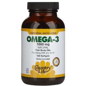   Country Life   OMEGA 3 1000MG FISH OIL 100 CT