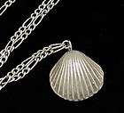 Vintage Silver Shell Pendant Necklace 925 Sterling 13.7