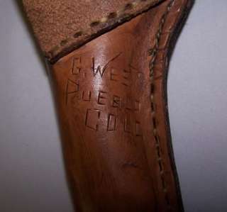 Hand Tooled Leather Gun Holster Signed Pistol Holder  
