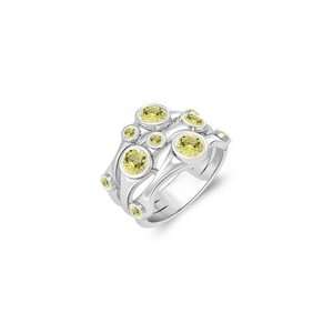  0.85 Cts Lemon Citrine Ring in 14K White Gold 7.5: Jewelry