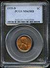 1935 D PCGS MS65RD Lincoln Wheat Cent   a450  